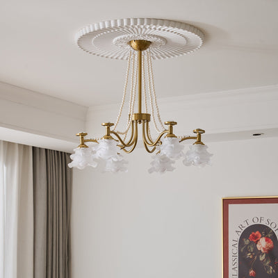 Cotalisra Premium Elegance Rose Glass Chandelier