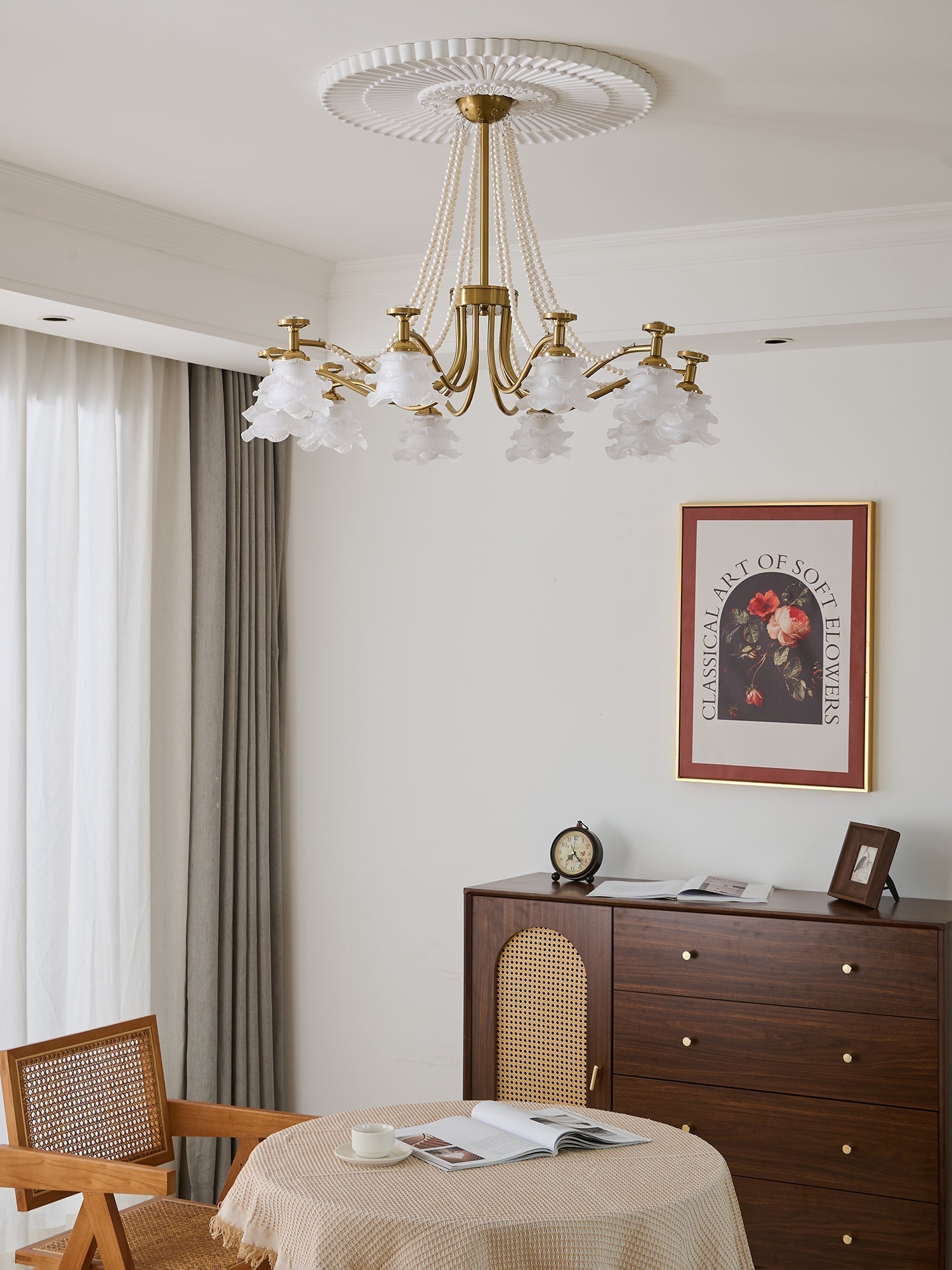 Cotalisra Premium Elegance Rose Glass Chandelier