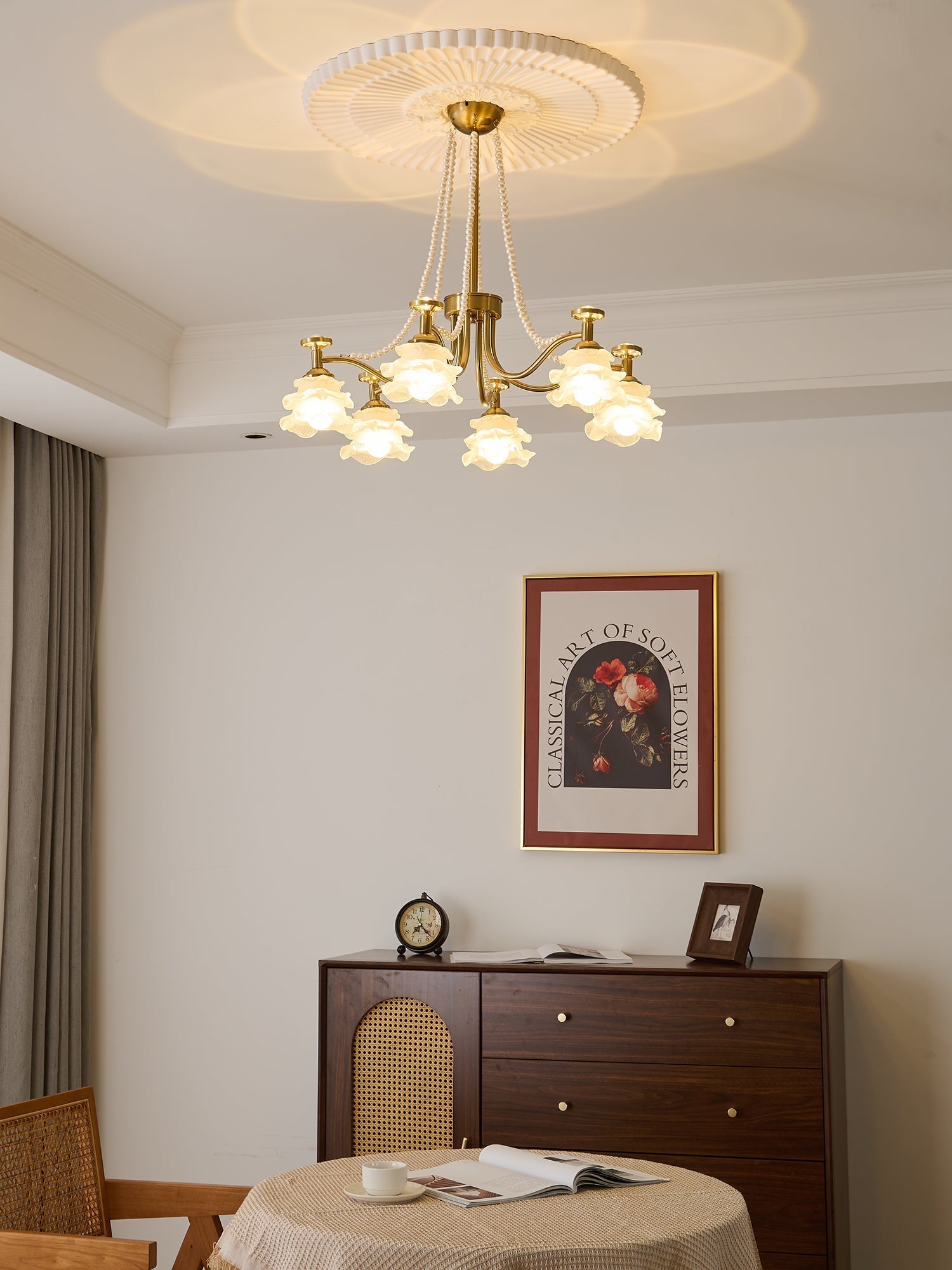Cotalisra Premium Elegance Rose Glass Chandelier