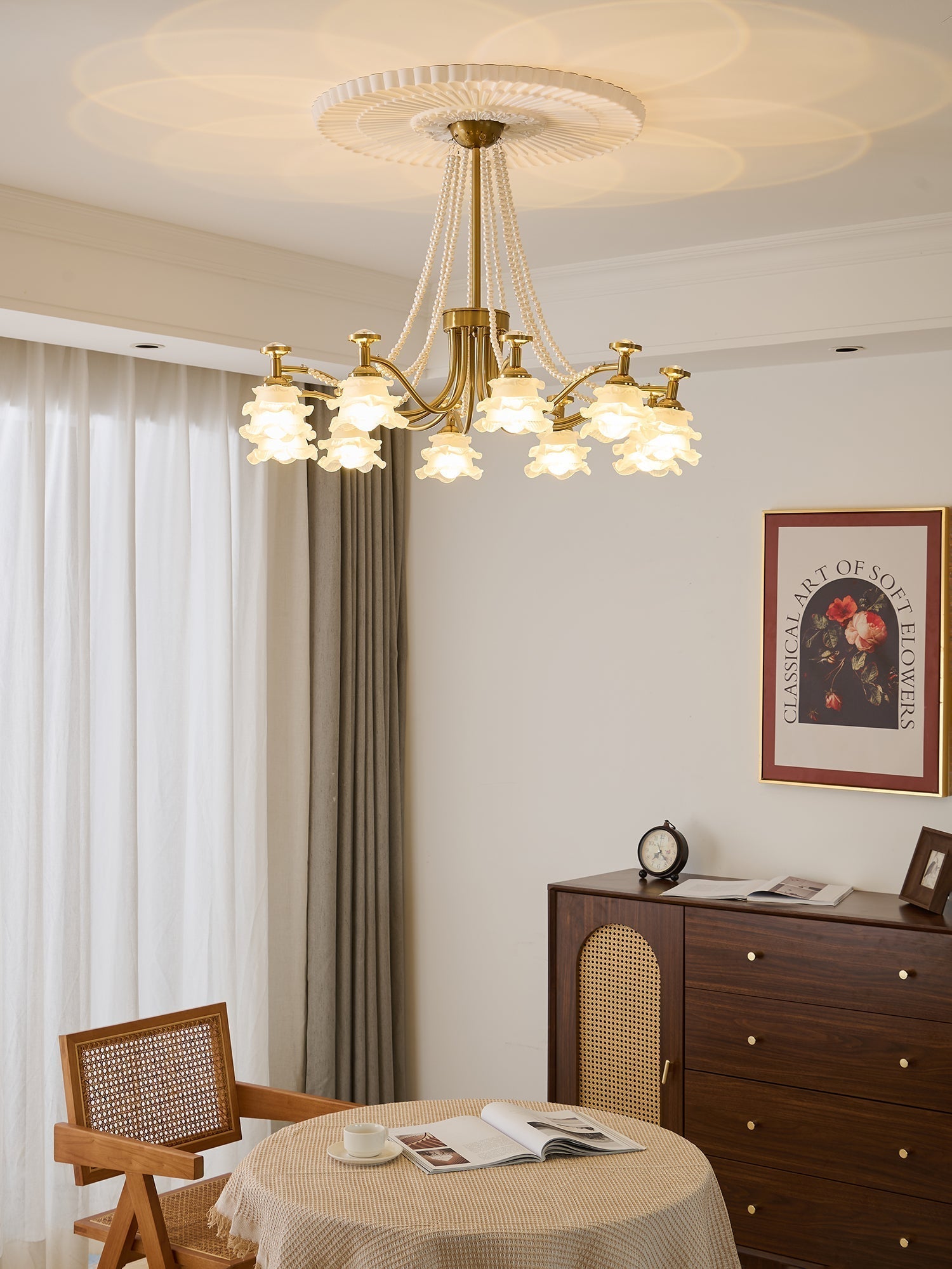 Cotalisra Premium Elegance Rose Glass Chandelier