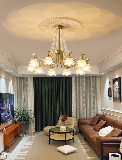 Cotalisra Premium Elegance Rose Glass Chandelier