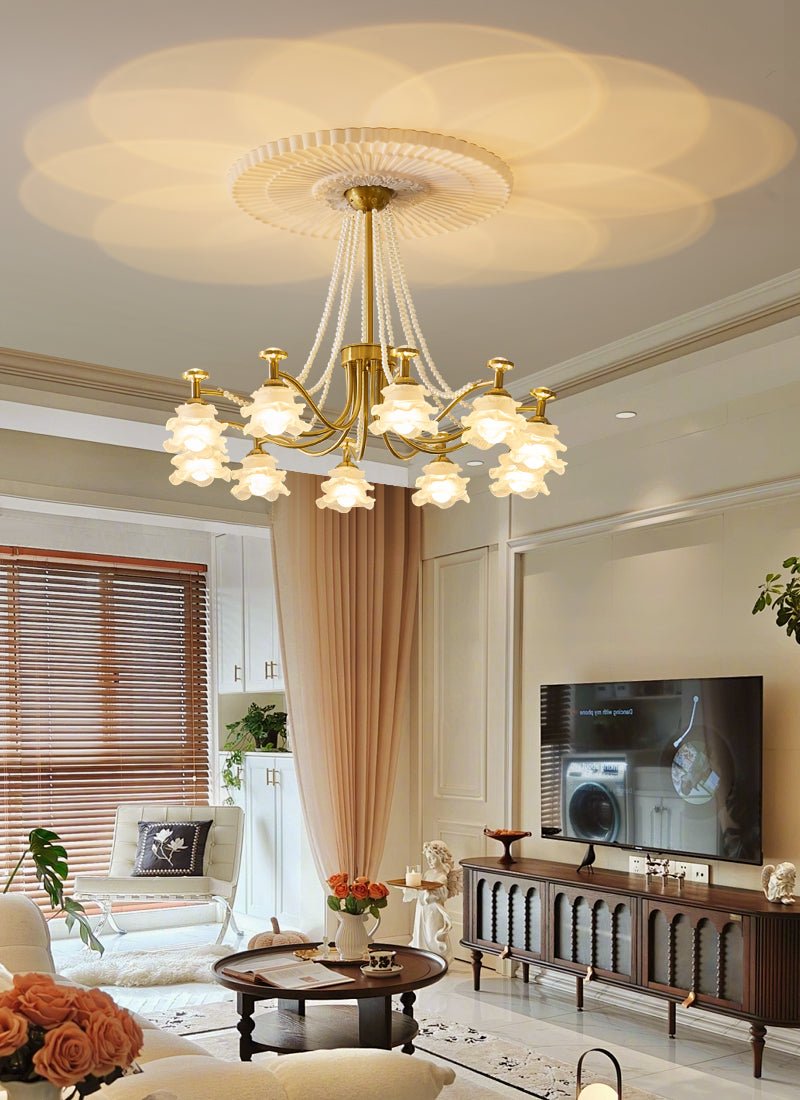 Cotalisra Premium Elegance Rose Glass Chandelier