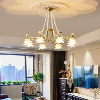 Cotalisra Premium Elegance Rose Glass Chandelier