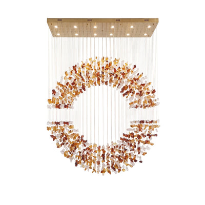 Amber Crystal Halo Chandelier