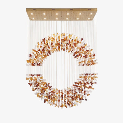 Amber Crystal Halo Chandelier