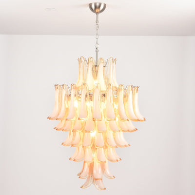Celalian Chandelier Amber Murano Glass Petal Layered Luxury