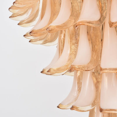 Celalian Chandelier Amber Murano Glass Petal Layered Luxury
