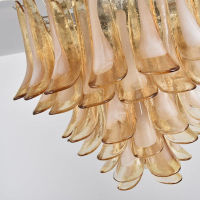 Celelise Ceiling Lamp Amber Petal Glass Layered Vintage