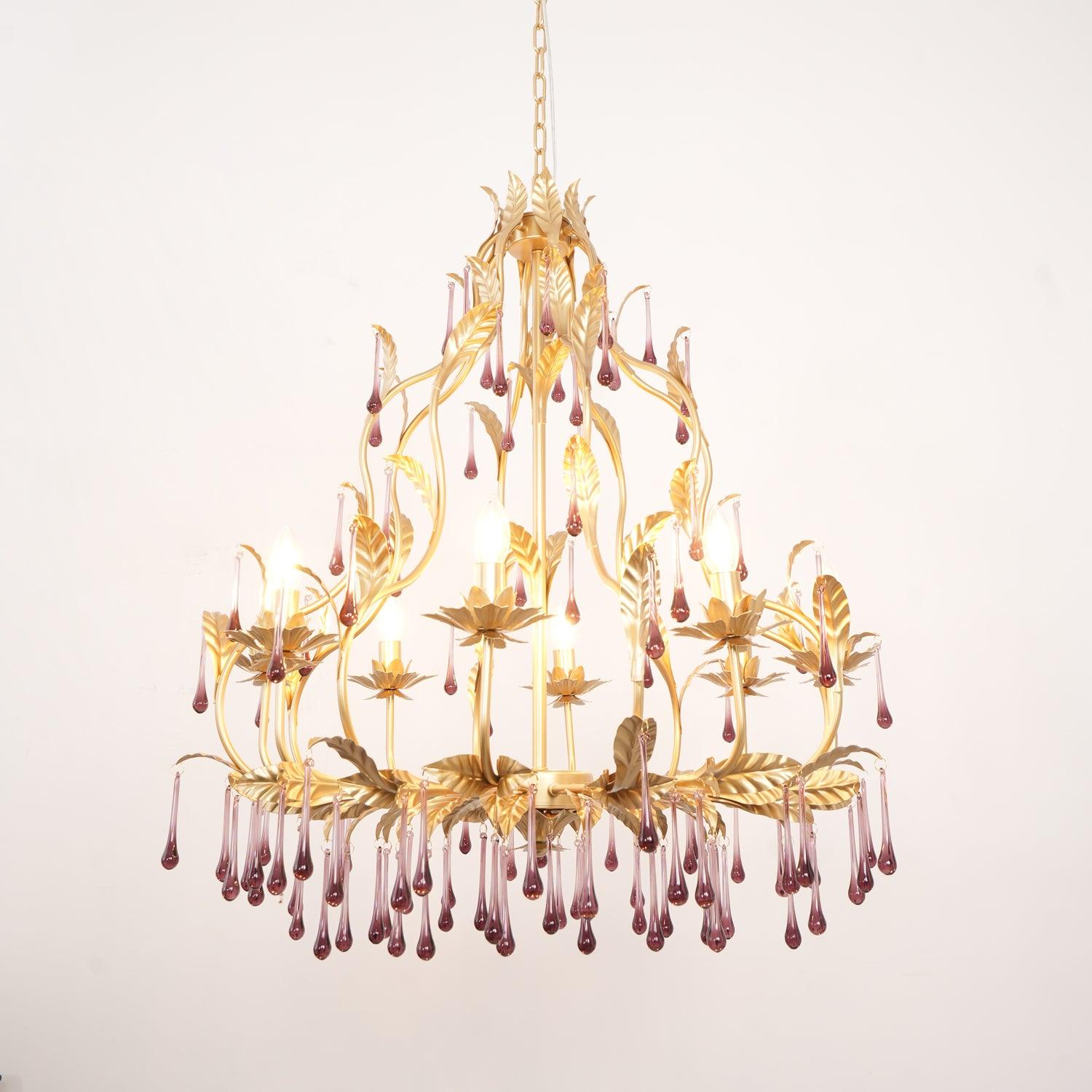 Orienaine Pendant Lamp Drops Gold Leaves