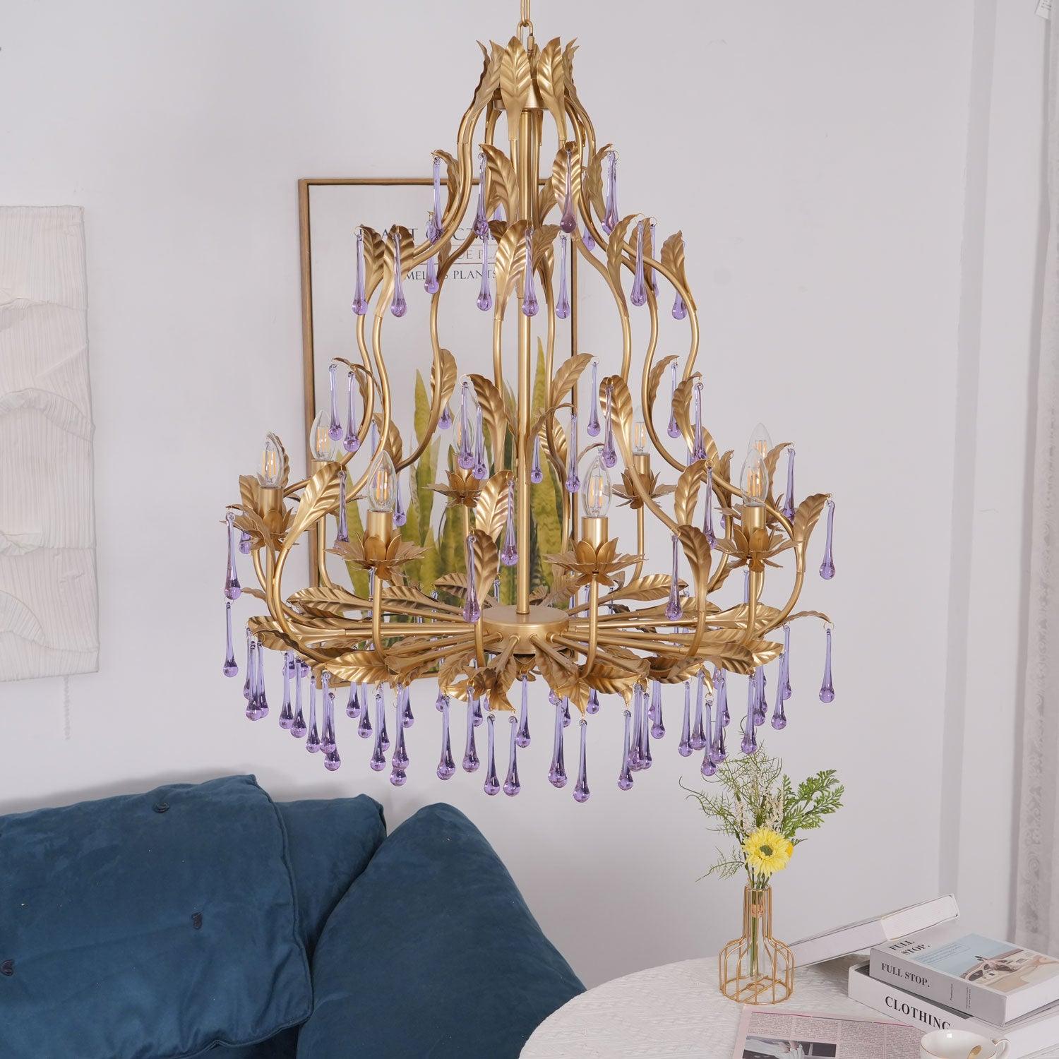 Orienaine Pendant Lamp Drops Gold Leaves
