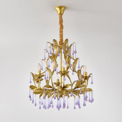 Orienaine Pendant Lamp Drops Gold Leaves