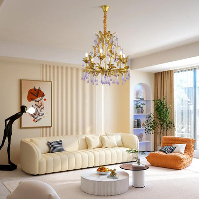 Orienaine Pendant Lamp Drops Gold Leaves