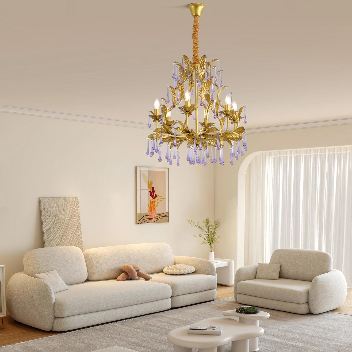 Orienaine Pendant Lamp Drops Gold Leaves