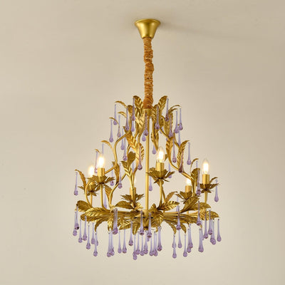 Orienaine Pendant Lamp Drops Gold Leaves