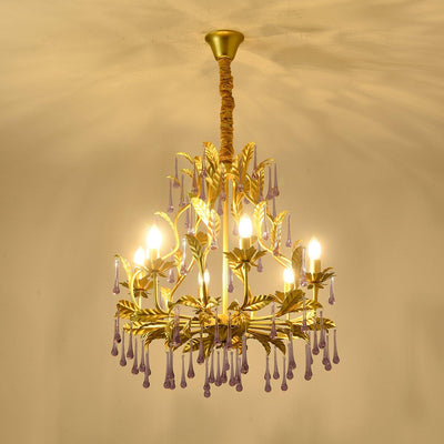 Orienaine Pendant Lamp Drops Gold Leaves