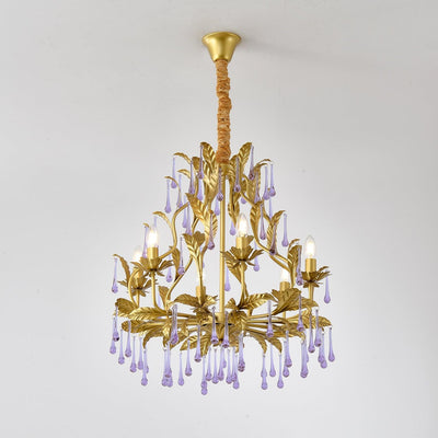 Orienaine Pendant Lamp Drops Gold Leaves