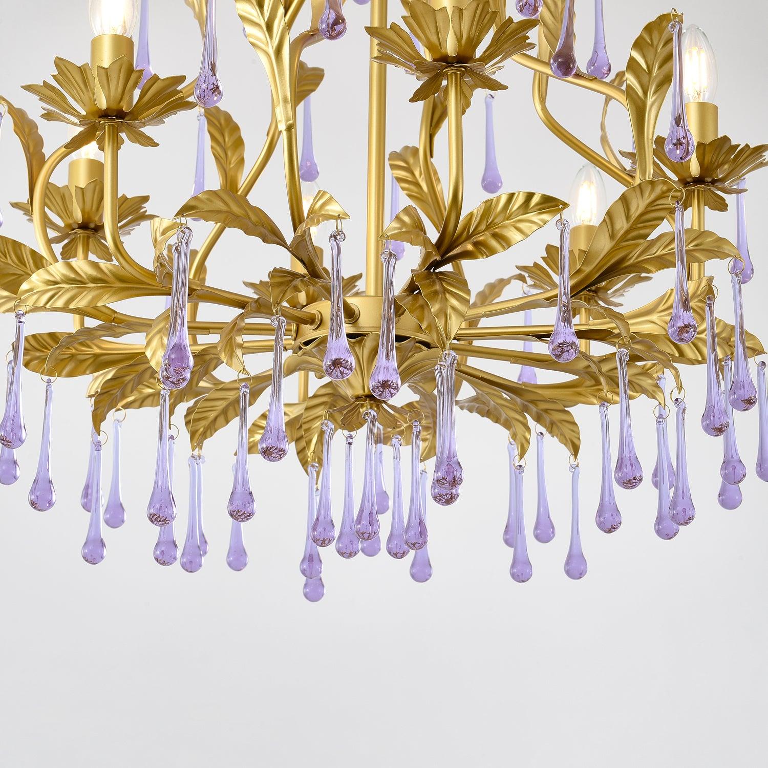 Orienaine Pendant Lamp Drops Gold Leaves
