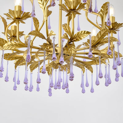 Orienaine Pendant Lamp Drops Gold Leaves