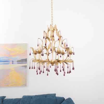 Orienaine Pendant Lamp Drops Gold Leaves
