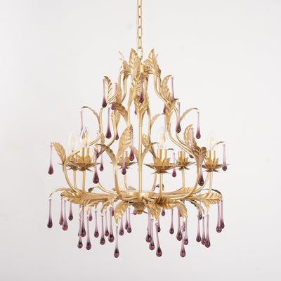 Orienaine Pendant Lamp Drops Gold Leaves