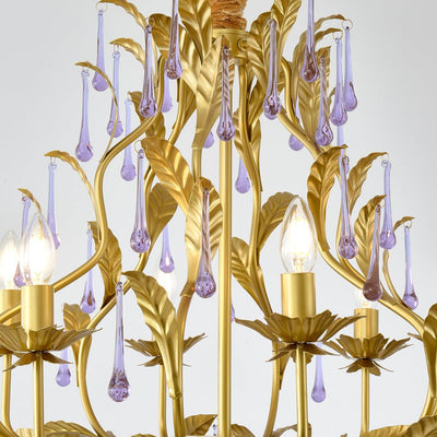 Orienaine Pendant Lamp Drops Gold Leaves