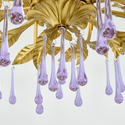 Orienaine Pendant Lamp Drops Gold Leaves