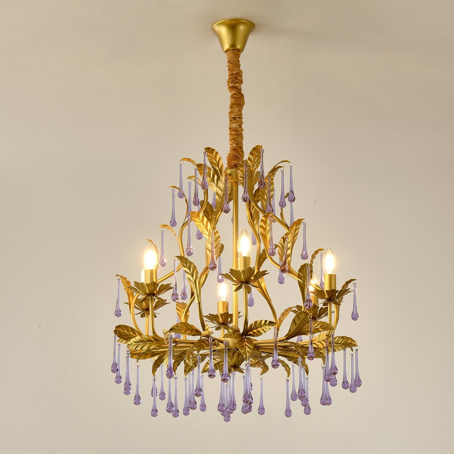 Orienaine Pendant Lamp Drops Gold Leaves