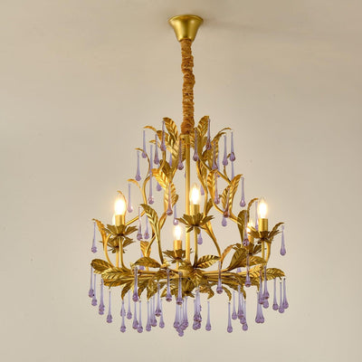 Orienaine Pendant Lamp Drops Gold Leaves
