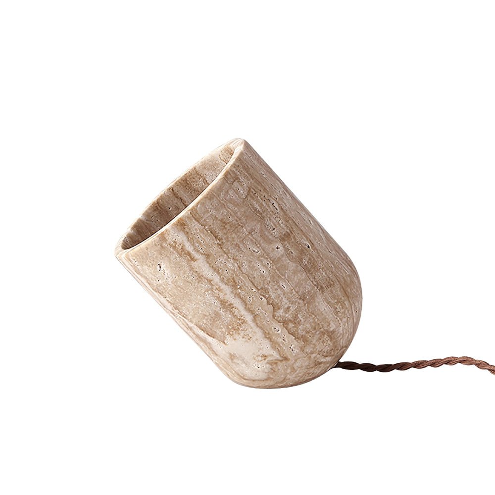 Valuaine Tapered Block Travertine Table Lamp