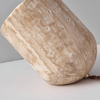 Valuaine Tapered Block Travertine Table Lamp