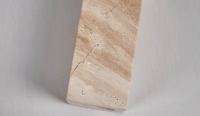 Valuaine Tapered Block Travertine Table Lamp