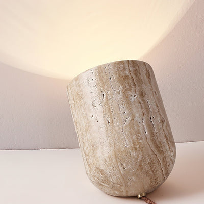 Valuaine Tapered Block Travertine Table Lamp