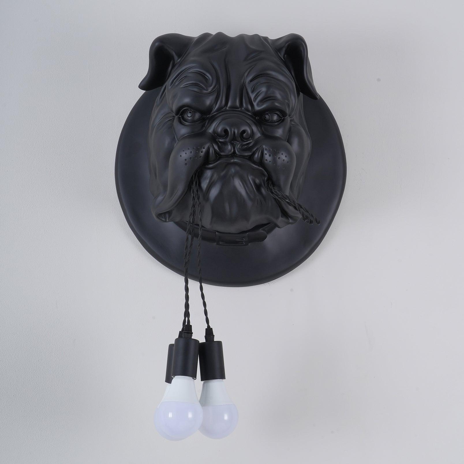 Umeri Wall Lamp Bulldog Sculpture Whimsical