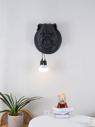 Umeri Wall Lamp Bulldog Sculpture Whimsical