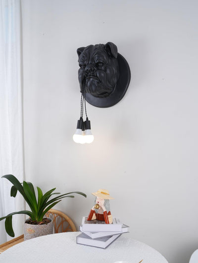 Umeri Wall Lamp Bulldog Sculpture Whimsical