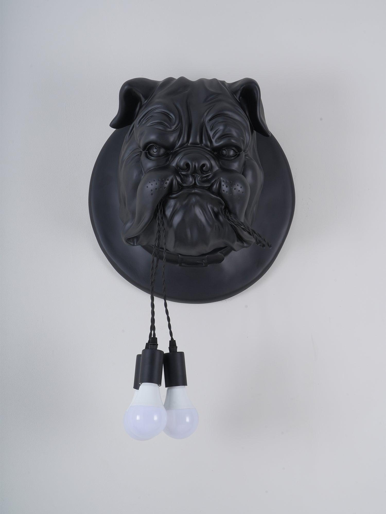 Umeri Wall Lamp Bulldog Sculpture Whimsical