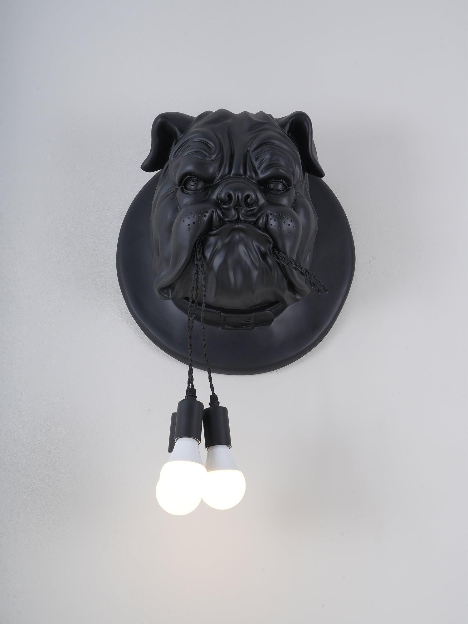 Umeri Wall Lamp Bulldog Sculpture Whimsical