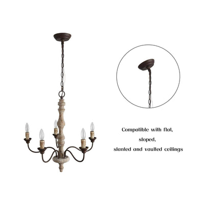 Fljotuvyi Individual Creativity Wood Metal Chandelier