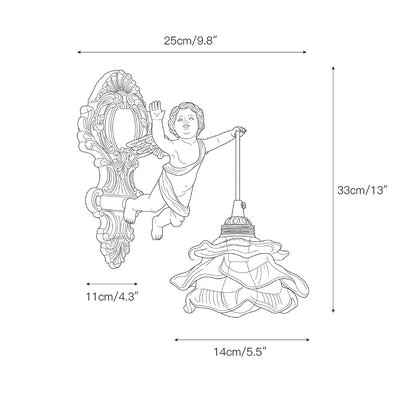 Solange Angel Glass Wall Lamp