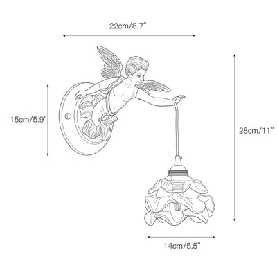 Solange Angel Glass Wall Lamp