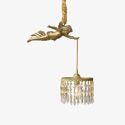Calytra Brass & Crystal Artistic Pendant Light