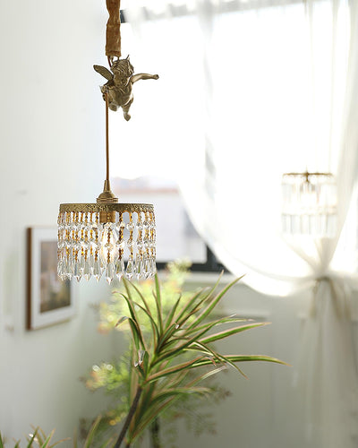 Calytra Brass & Crystal Artistic Pendant Light