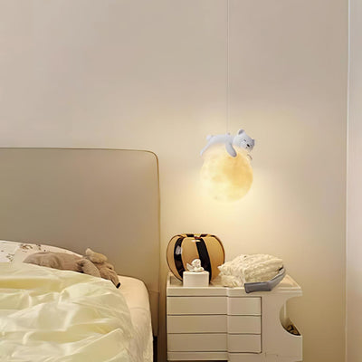 Velisise Pendant Lamp Bear Moon for Children's Room