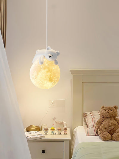 Velisise Pendant Lamp Bear Moon for Children's Room