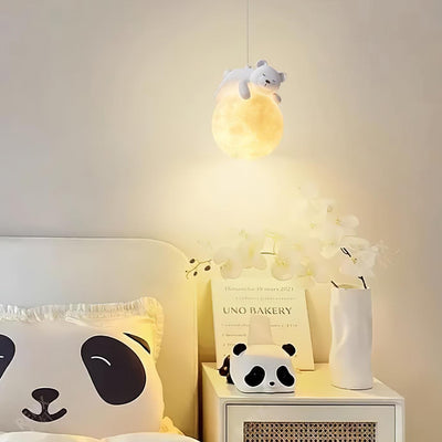 Velisise Pendant Lamp Bear Moon for Children's Room