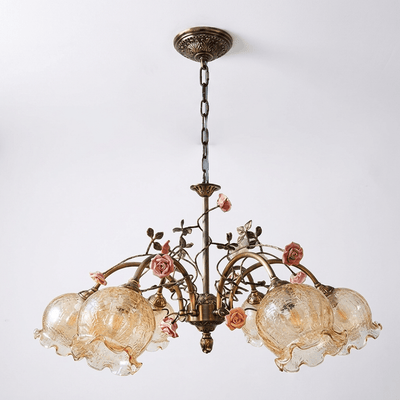 Rosavelle Brass Rose Chandelier