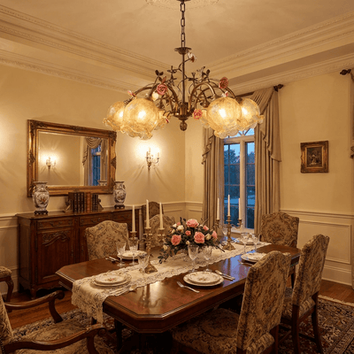 Rosavelle Brass Rose Chandelier