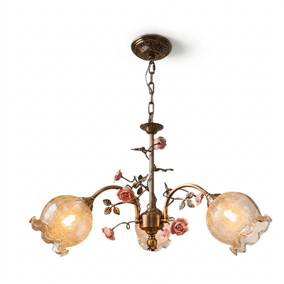 Rosavelle Brass Rose Chandelier