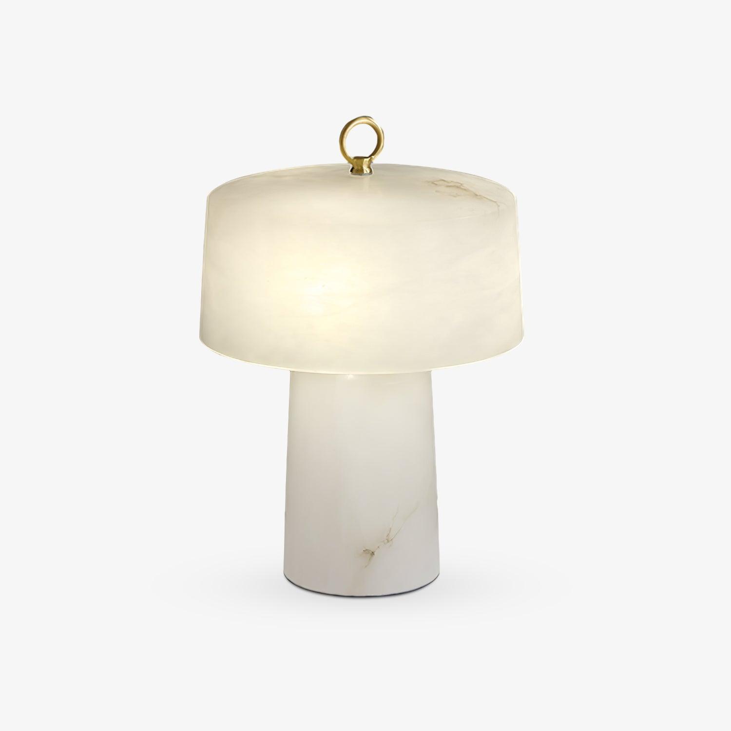 Eurvynyra Drum Alabaster Table Lamp