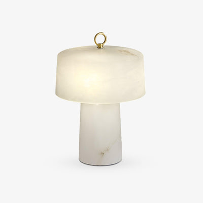 Eurvynyra Drum Alabaster Table Lamp